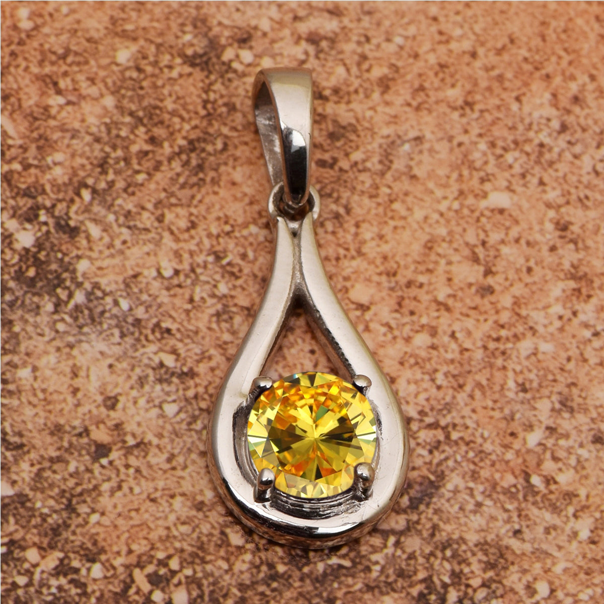 Tear Drop Round Multi Choice Gemstone Pendant