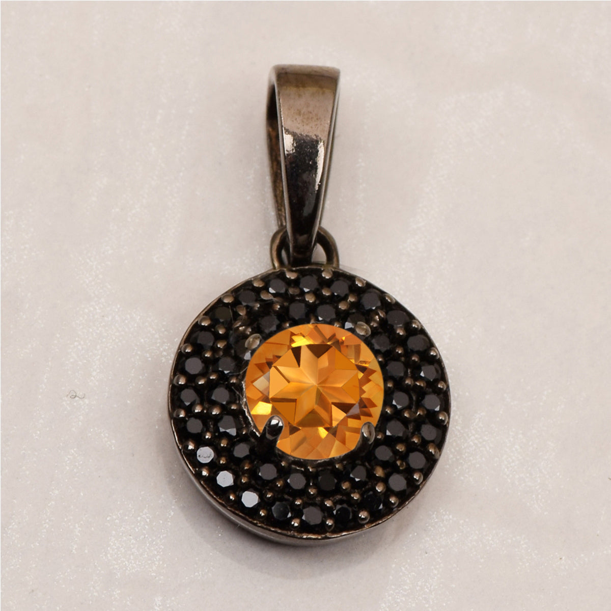 Round Disc Black Spinel Multi Choice Gemstone Pendant