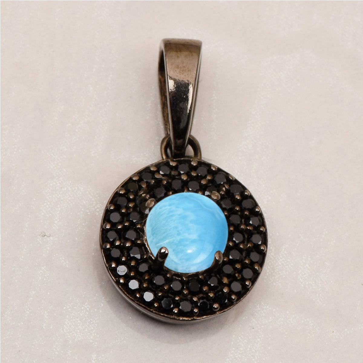 Round Disc Black Spinel Multi Choice Gemstone Pendant