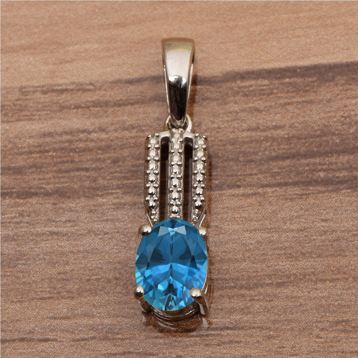 Tear Drop Three Line Multi Choice Gemstone Pendant