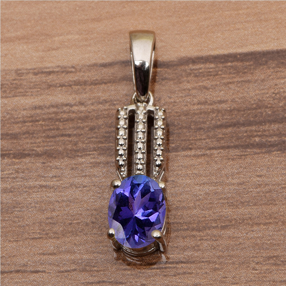 Tear Drop Three Line Multi Choice Gemstone Pendant