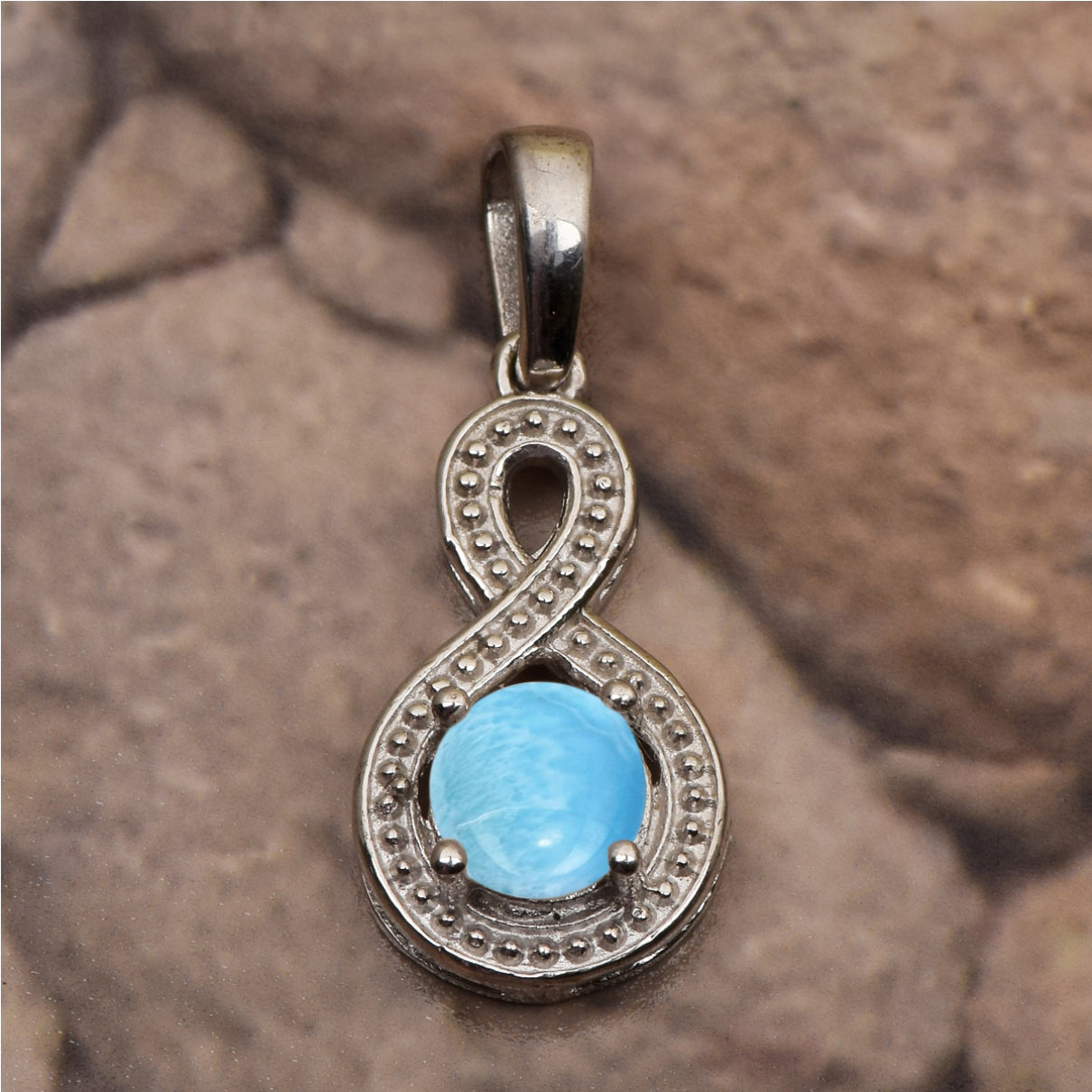 Multi Stone Infinity Solitaire Pendant -Sterling Silver