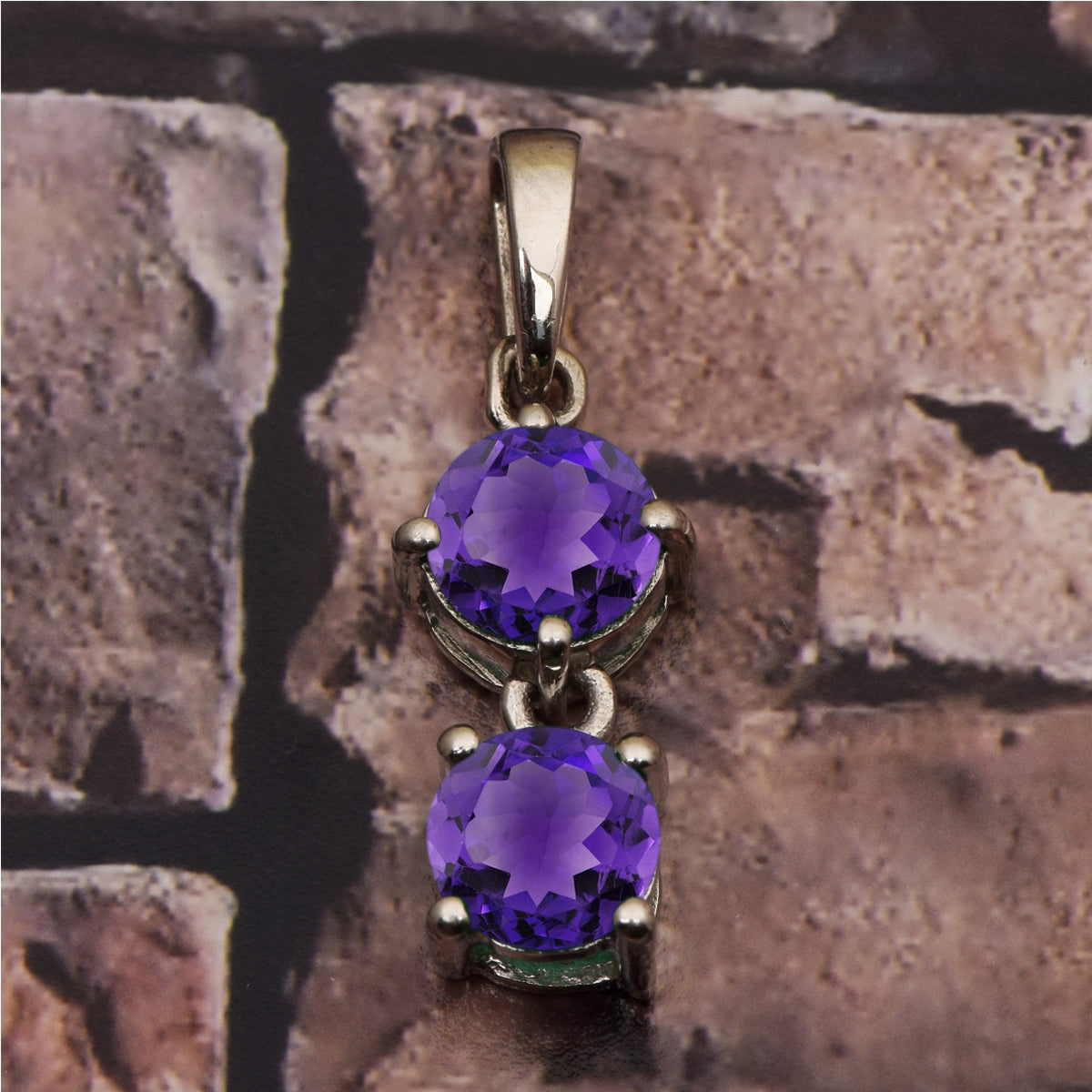 Two Round Stone Multi Choice Gemstone Pendant