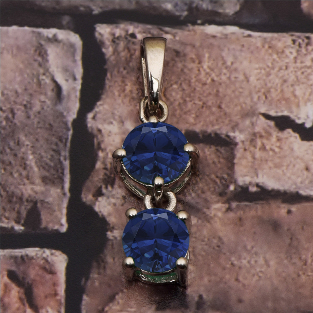 Two Round Stone Multi Choice Gemstone Pendant