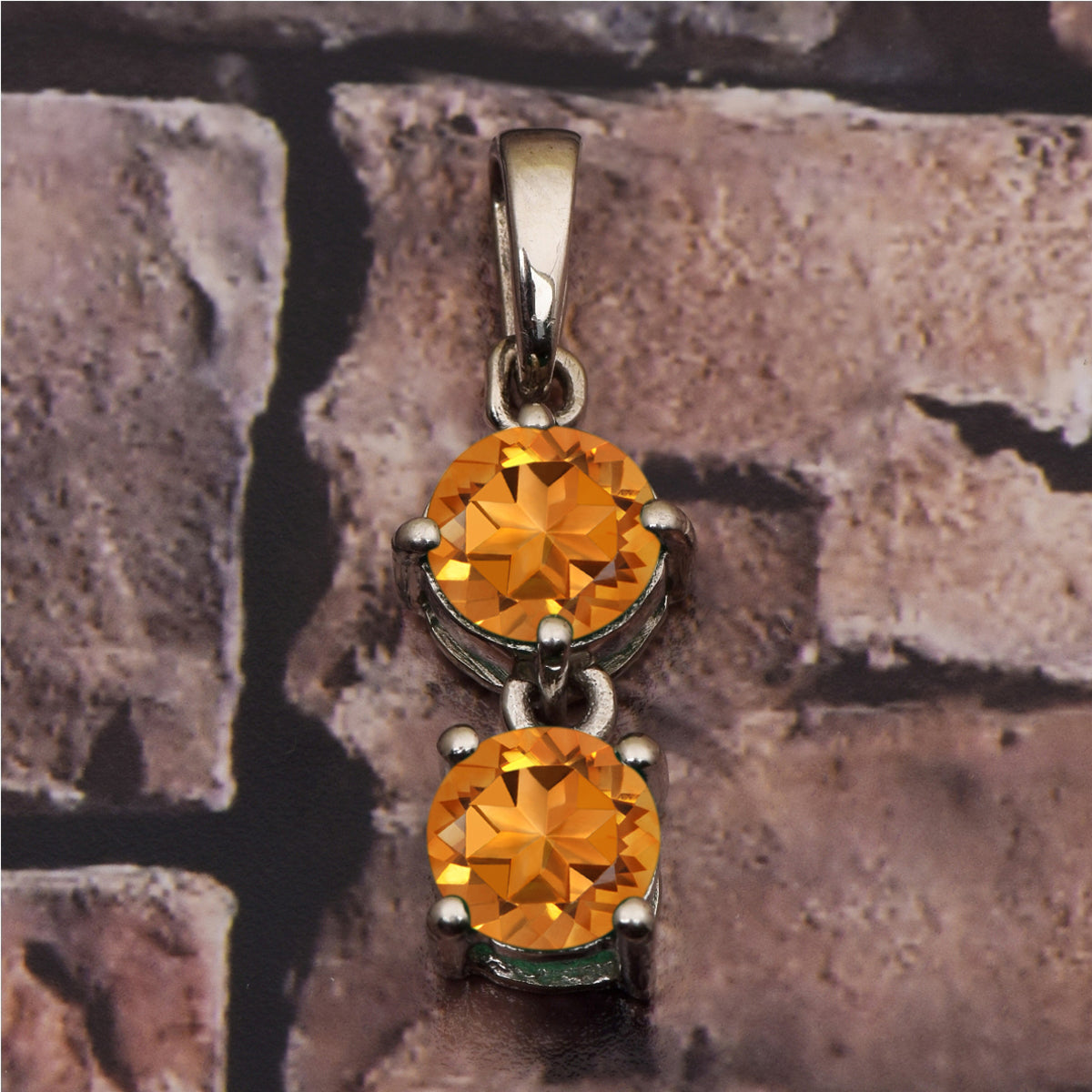 Two Round Stone Multi Choice Gemstone Pendant