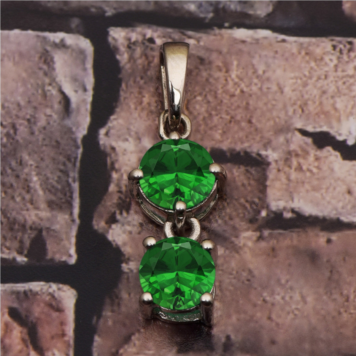 Two Round Stone Multi Choice Gemstone Pendant