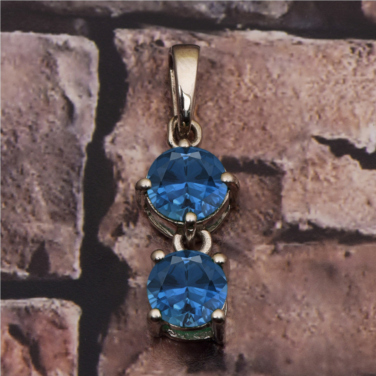 Two Round Stone Multi Choice Gemstone Pendant