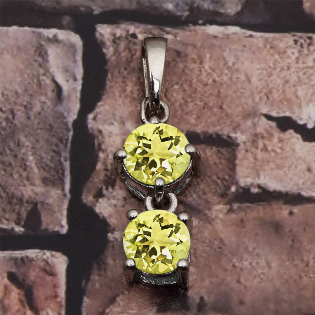 Two Round Stone Multi Choice Gemstone Pendant
