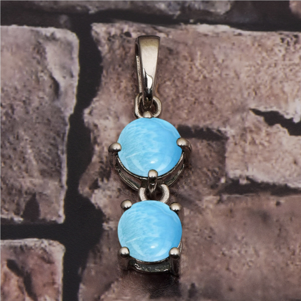 Two Round Stone Multi Choice Gemstone Pendant