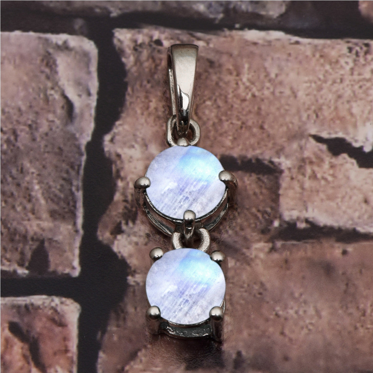 Two Round Stone Multi Choice Gemstone Pendant