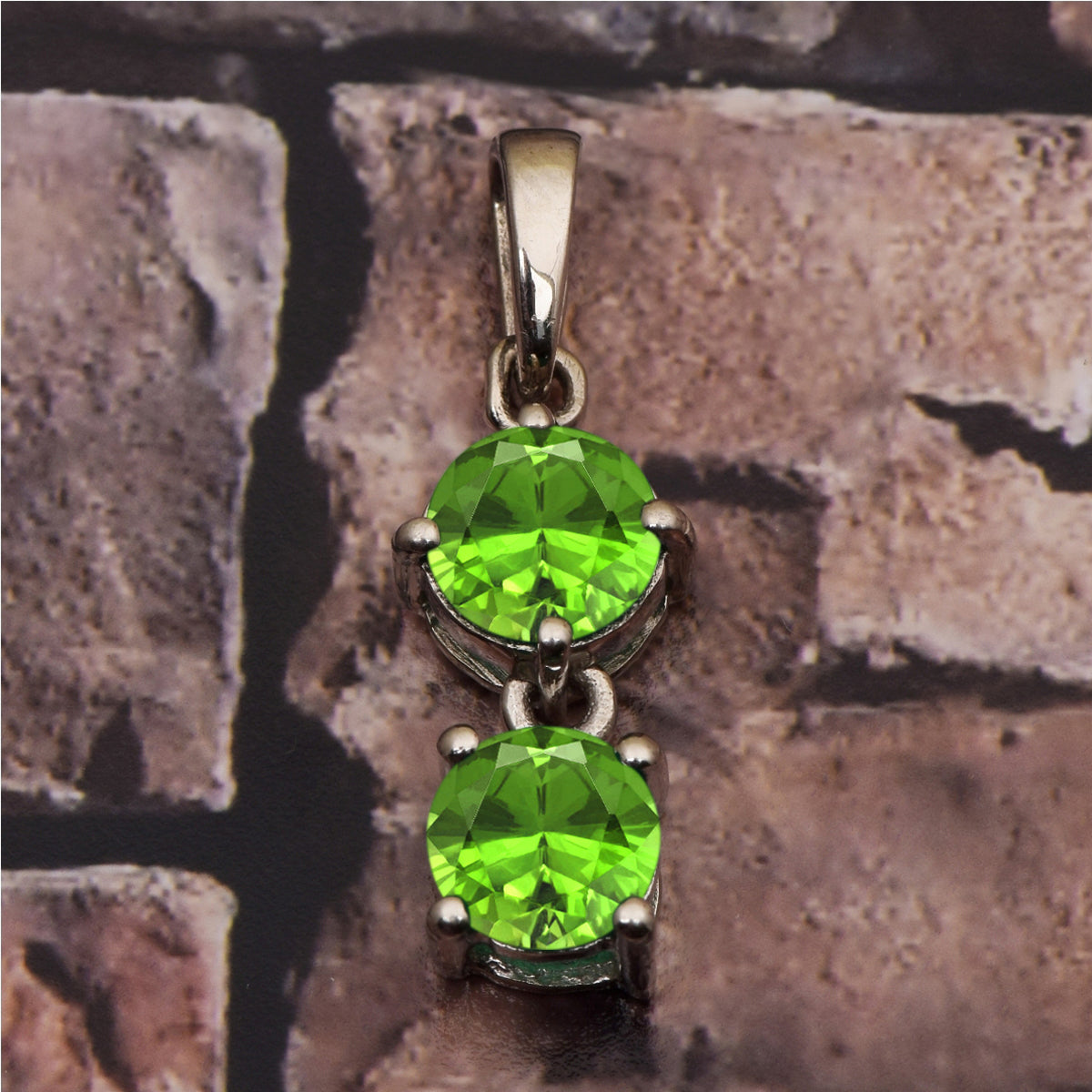 Two Round Stone Multi Choice Gemstone Pendant