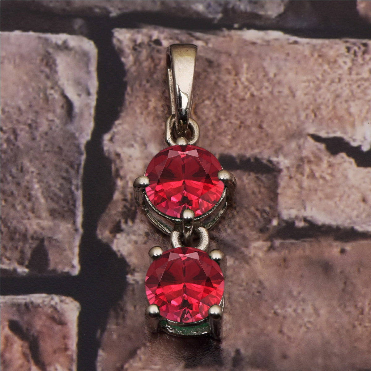 Two Round Stone Multi Choice Gemstone Pendant