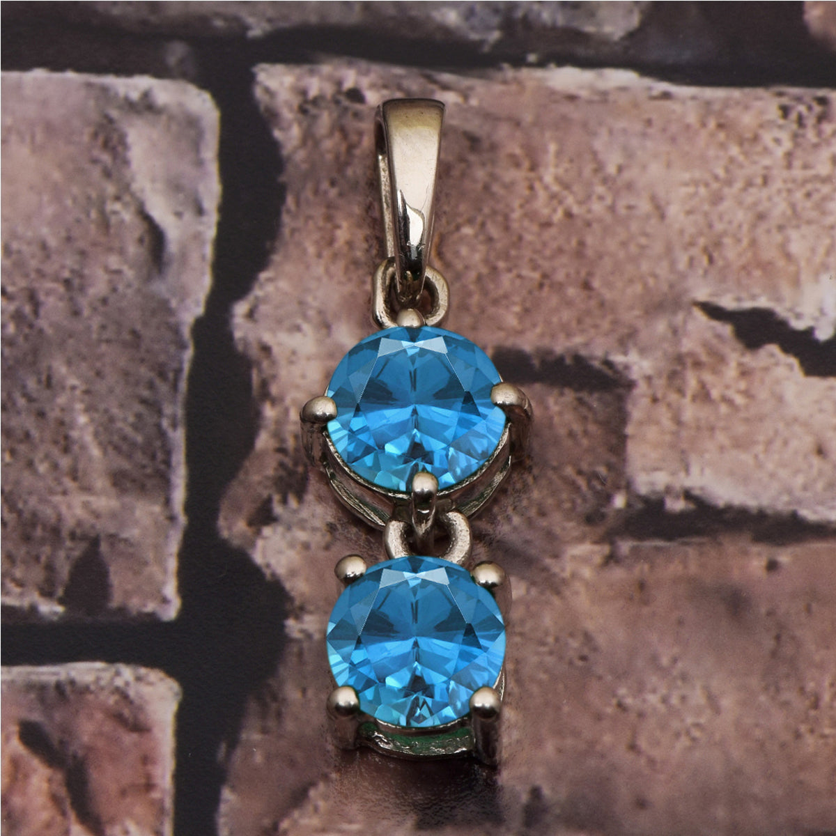 Two Round Stone Multi Choice Gemstone Pendant