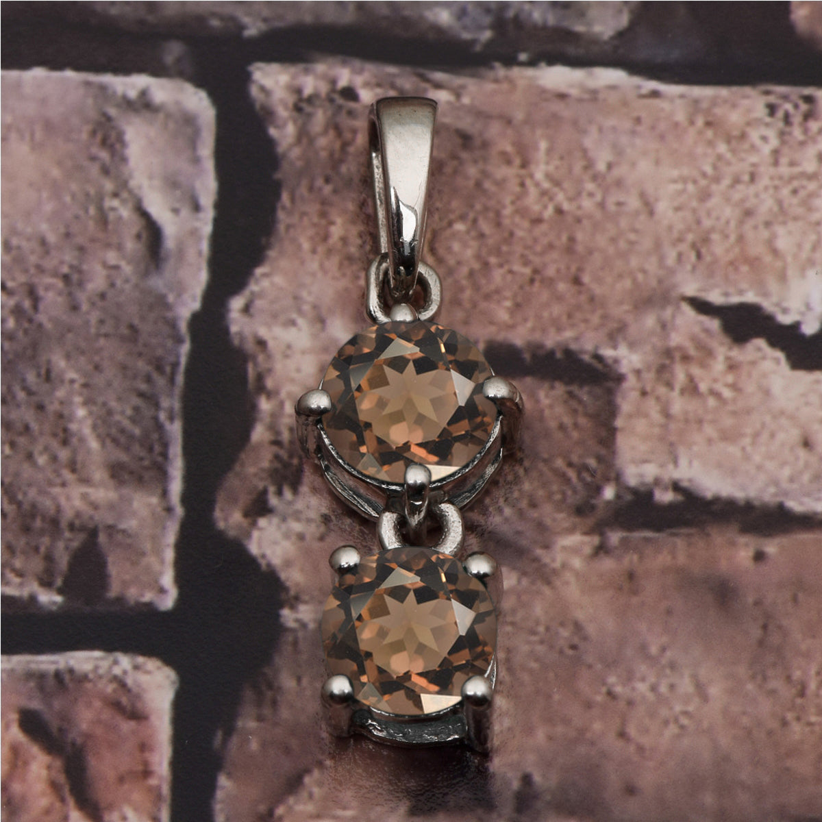 Two Round Stone Multi Choice Gemstone Pendant