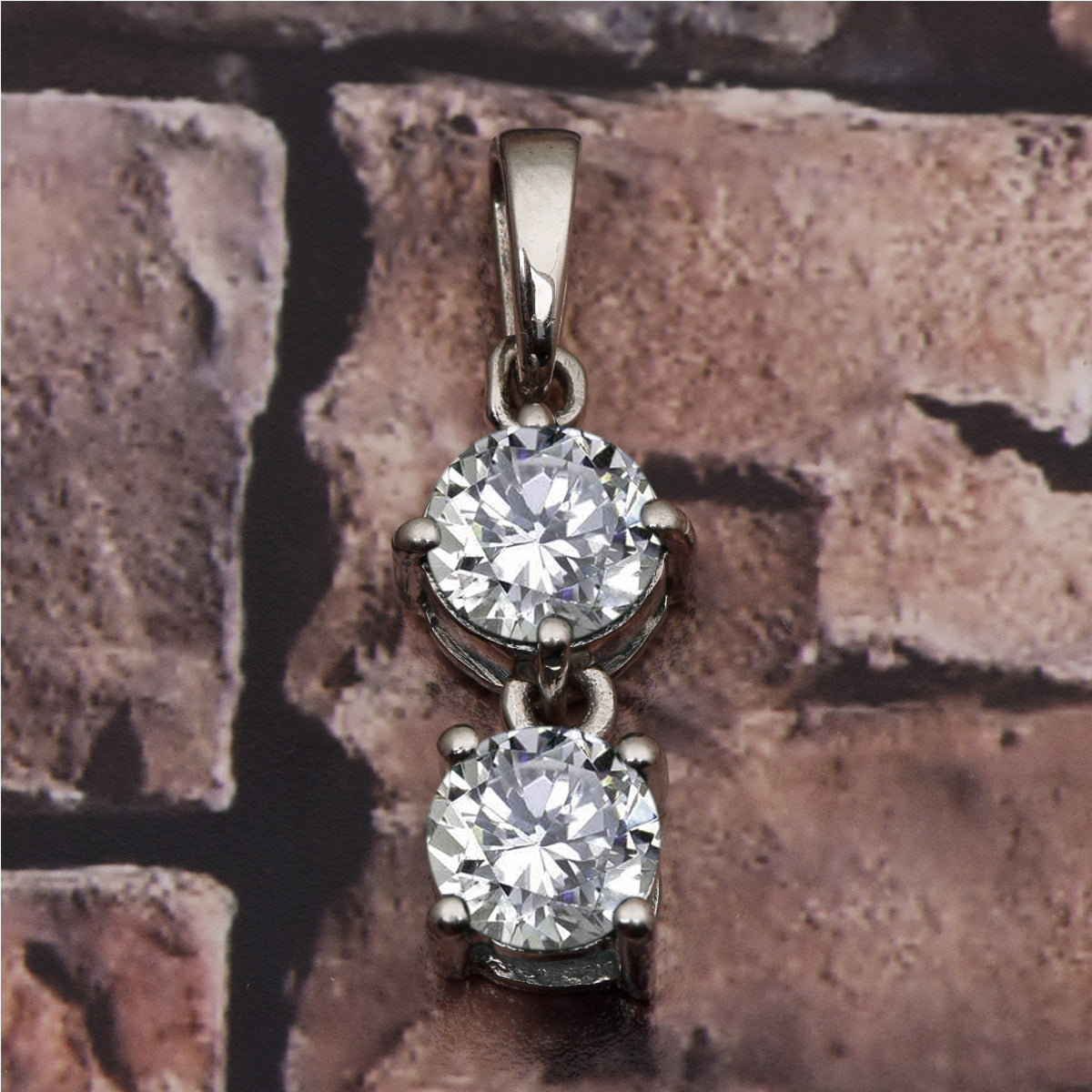 Two Round Stone Multi Choice Gemstone Pendant