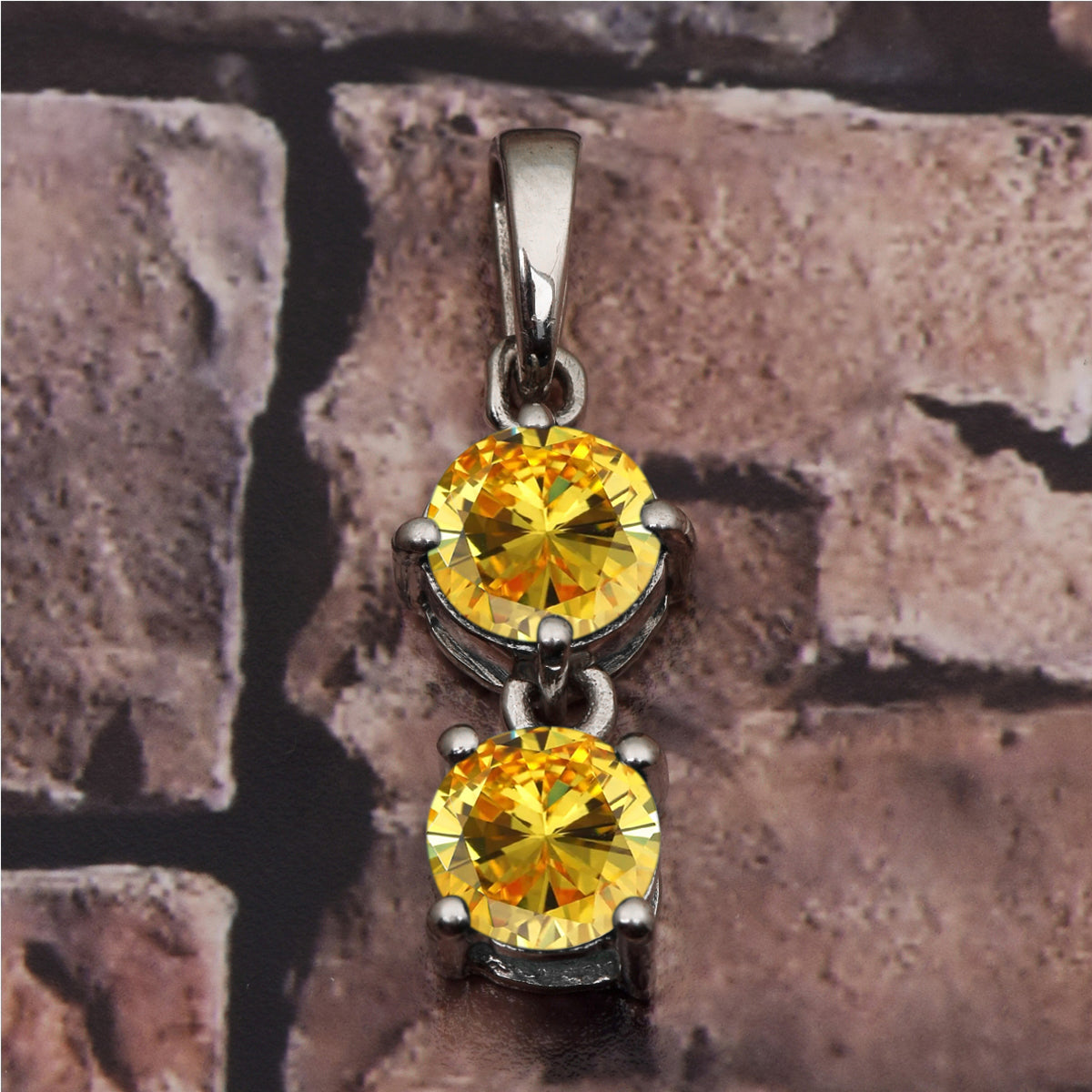 Two Round Stone Multi Choice Gemstone Pendant