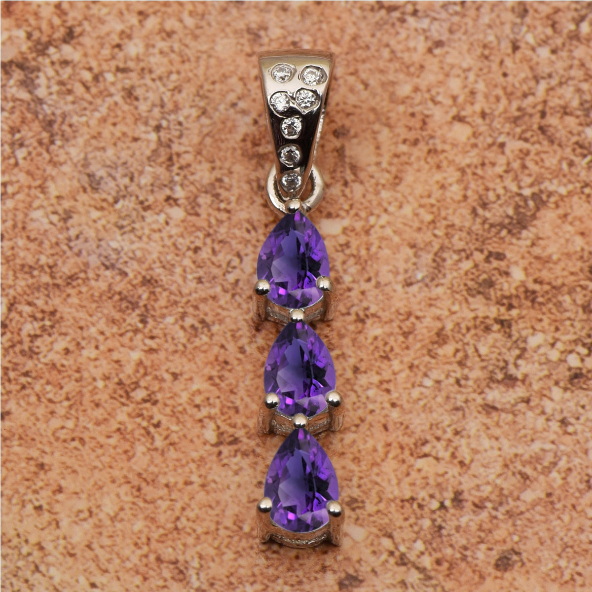 Three Pear Stone Multi Choice Gemstone Pendant