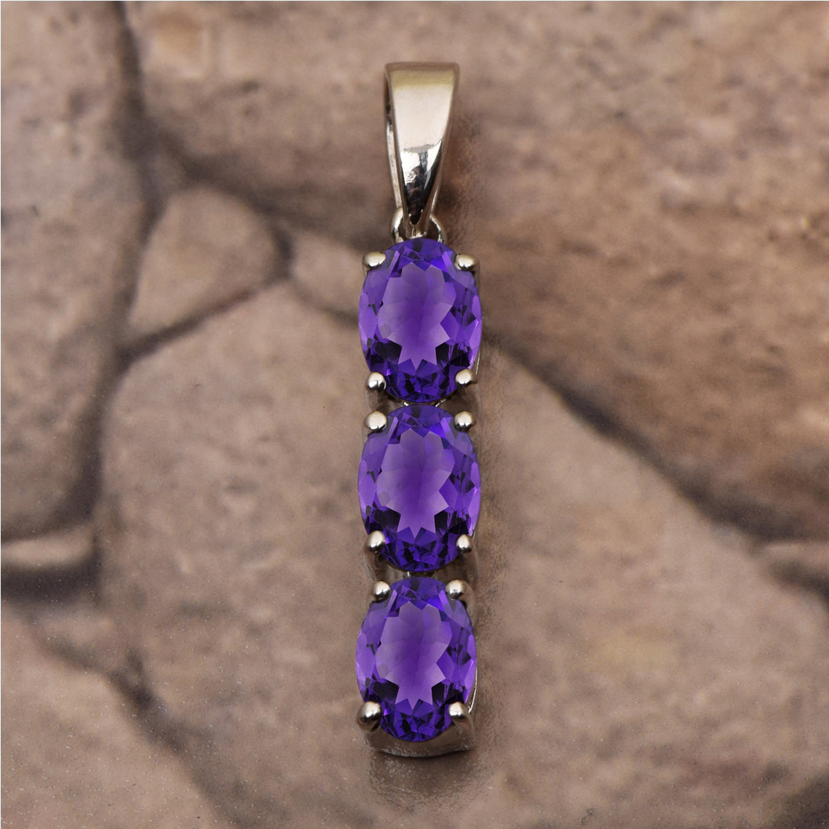 Three Oval Stone Multi Choice Gemstone Pendant