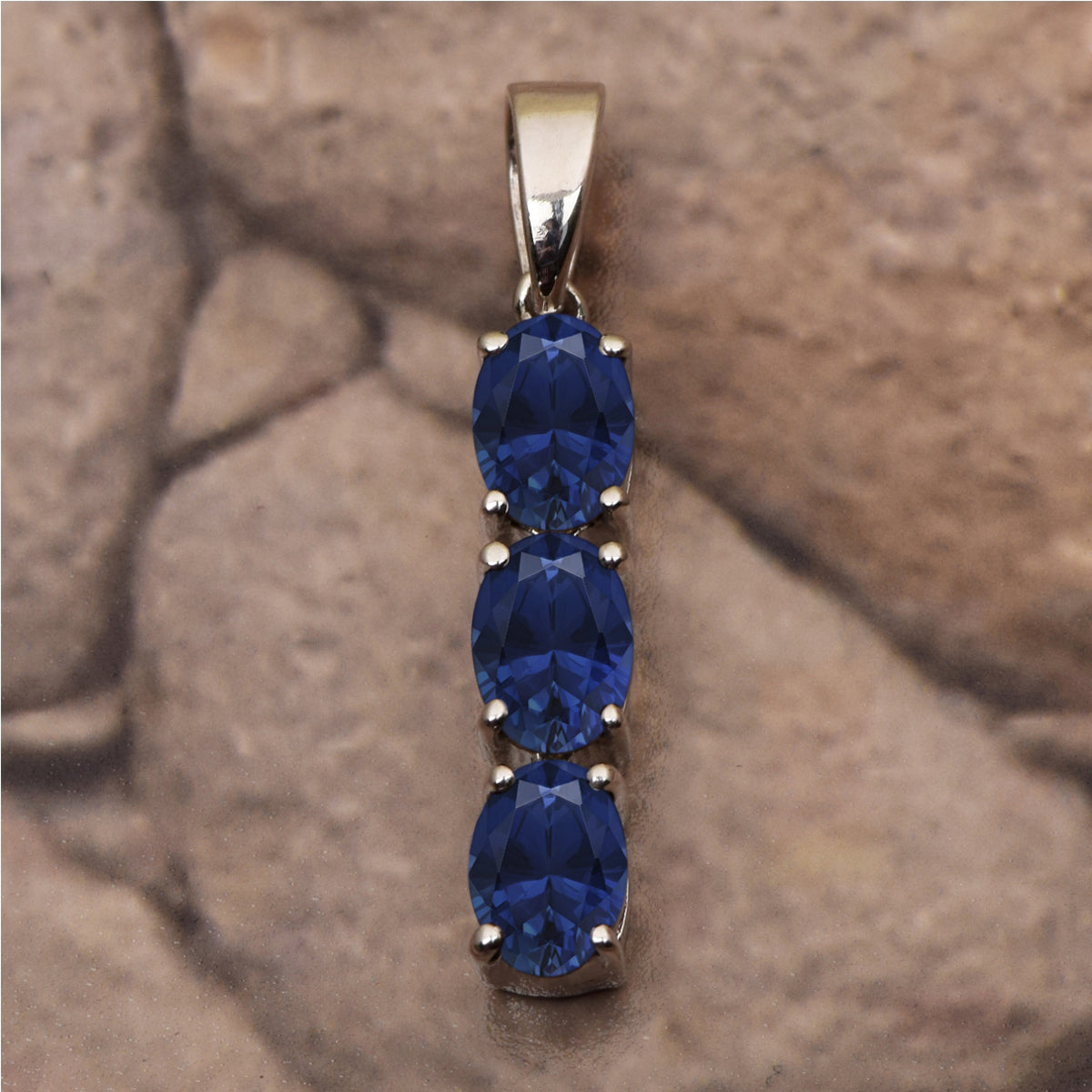 Three Oval Stone Multi Choice Gemstone Pendant