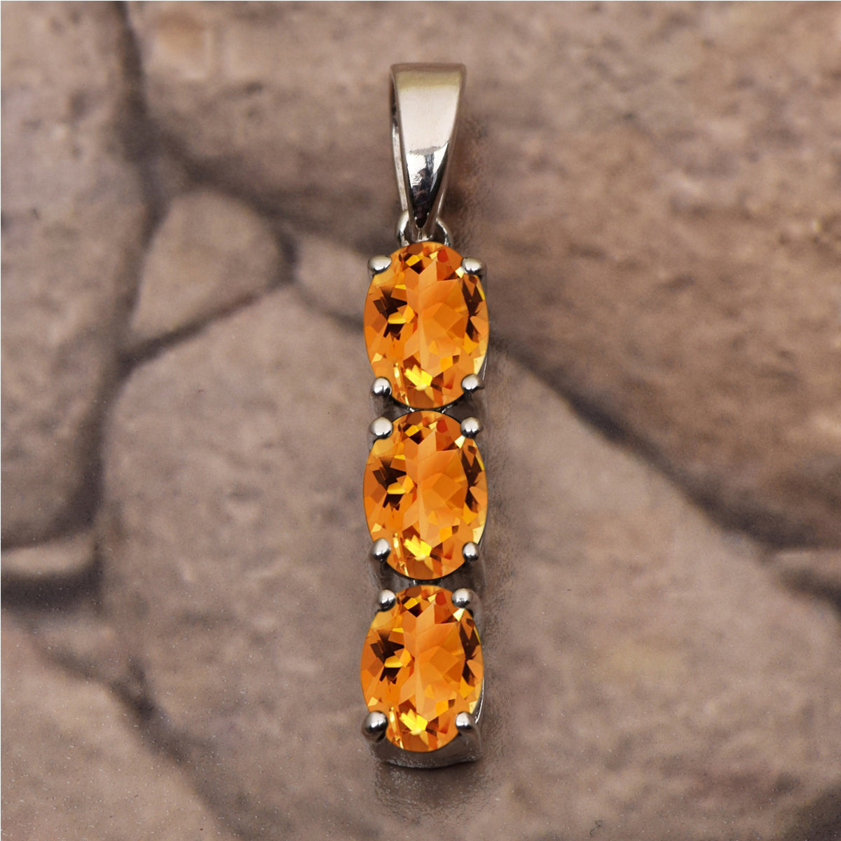 Three Oval Stone Multi Choice Gemstone Pendant