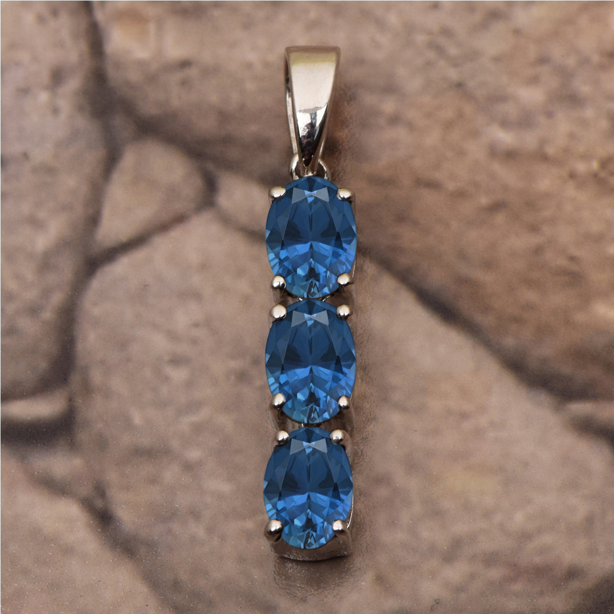 Three Oval Stone Multi Choice Gemstone Pendant