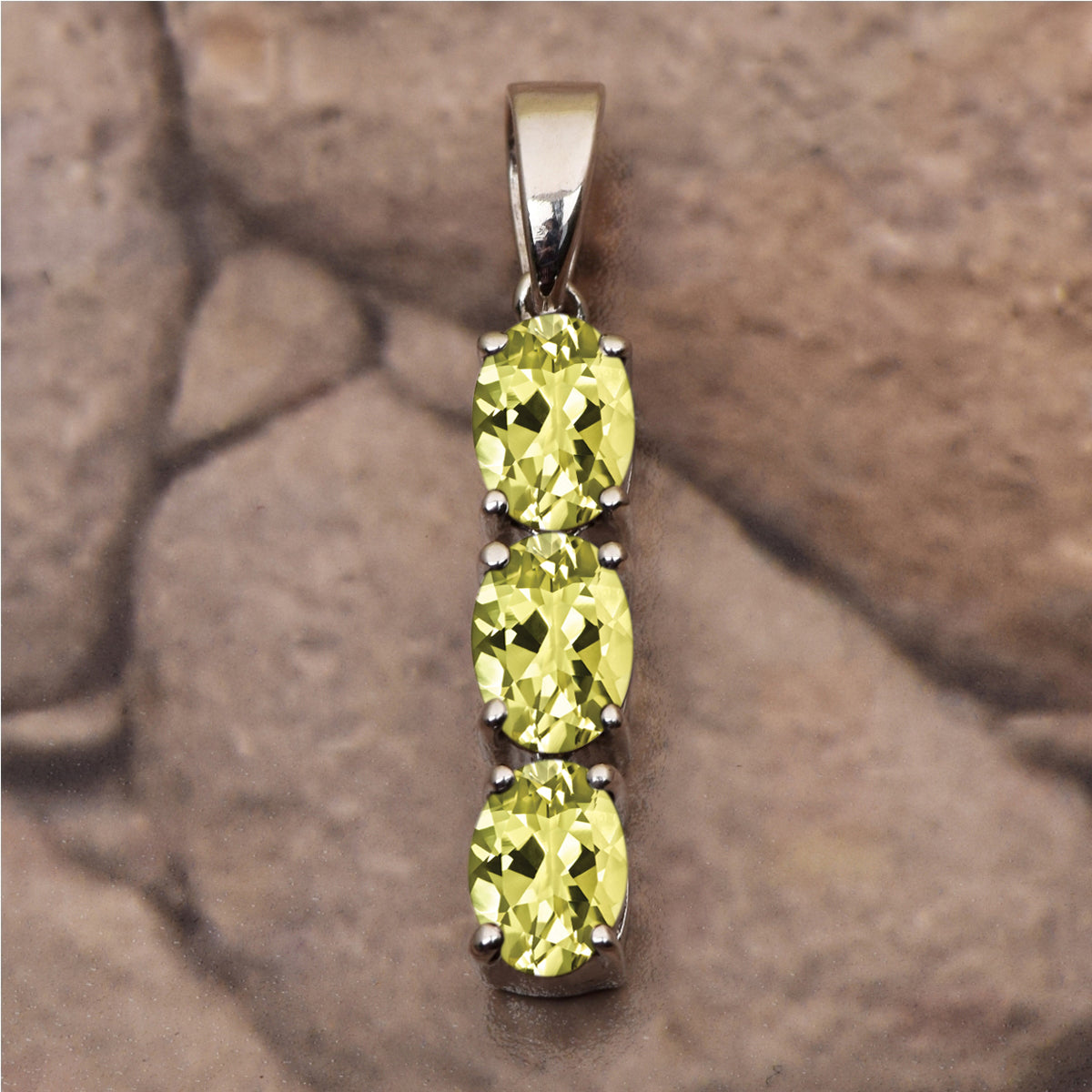 Three Oval Stone Multi Choice Gemstone Pendant