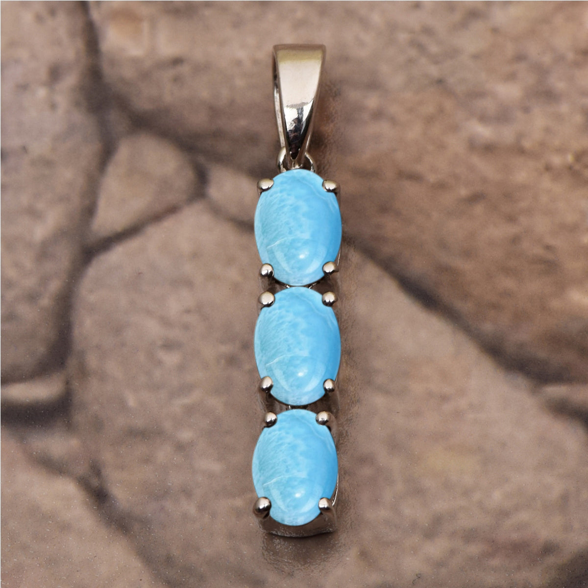 Three Oval Stone Multi Choice Gemstone Pendant