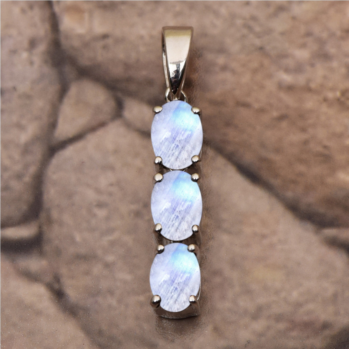 Three Oval Stone Multi Choice Gemstone Pendant