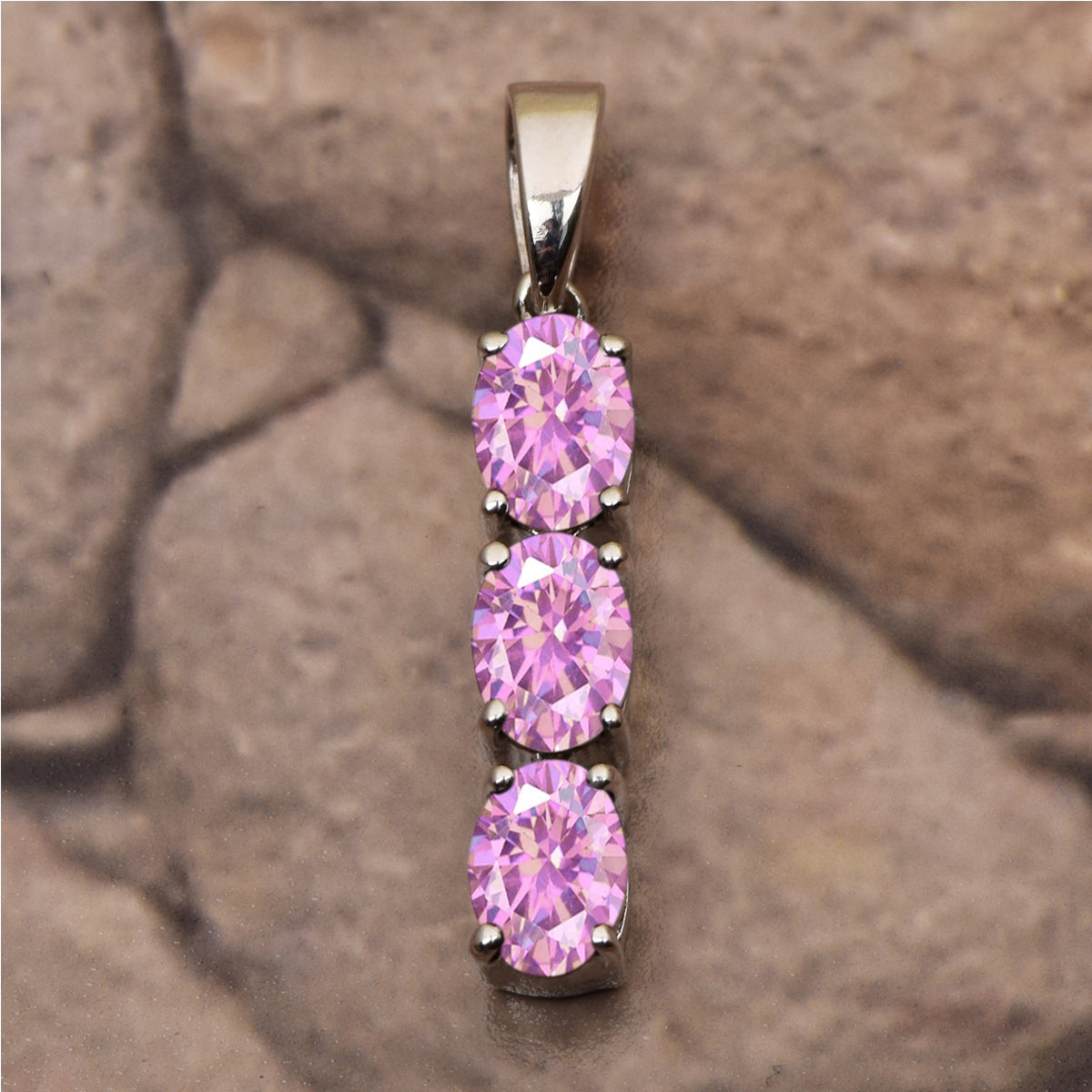 Three Oval Stone Multi Choice Gemstone Pendant