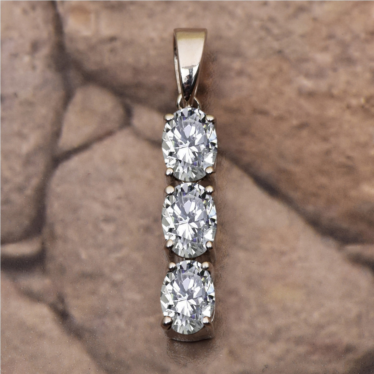 Three Oval Stone Multi Choice Gemstone Pendant