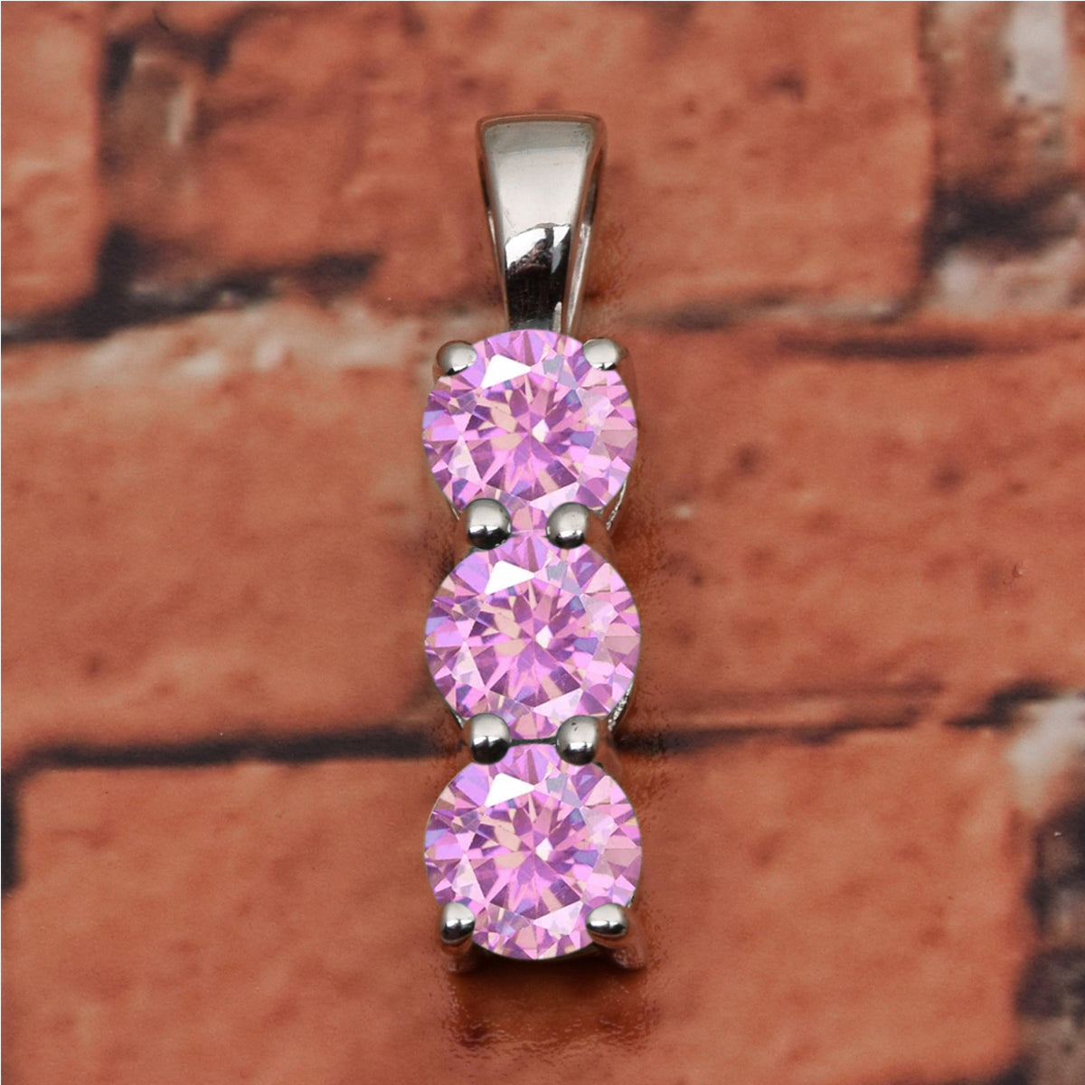Three Round Stone Multi Choice Gemstone Pendant