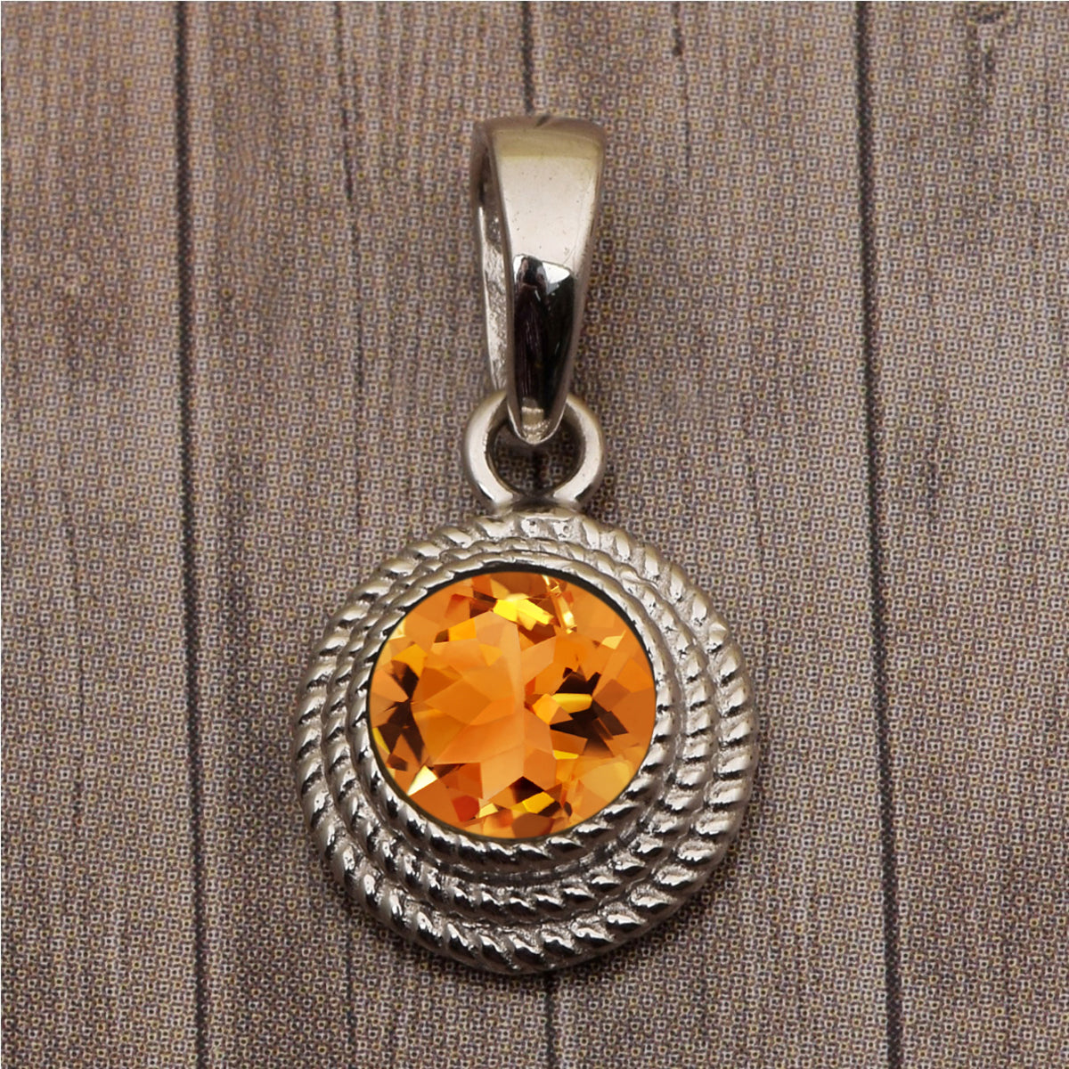 Braided Round Style Multi Choice Gemstone Pendant
