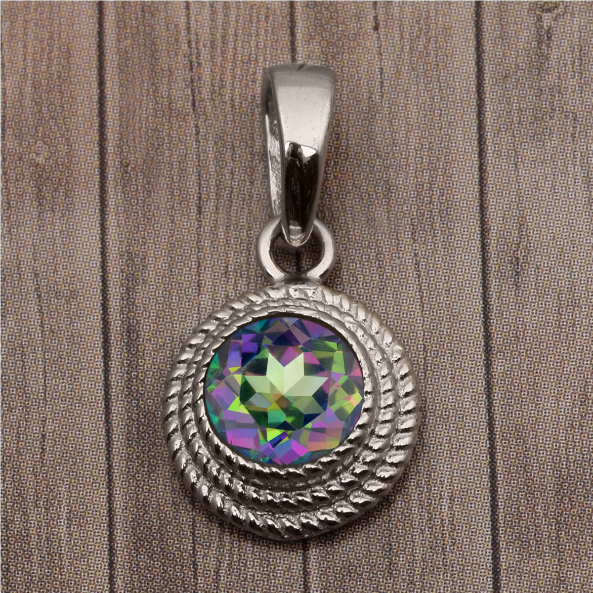 Braided Round Style Multi Choice Gemstone Pendant
