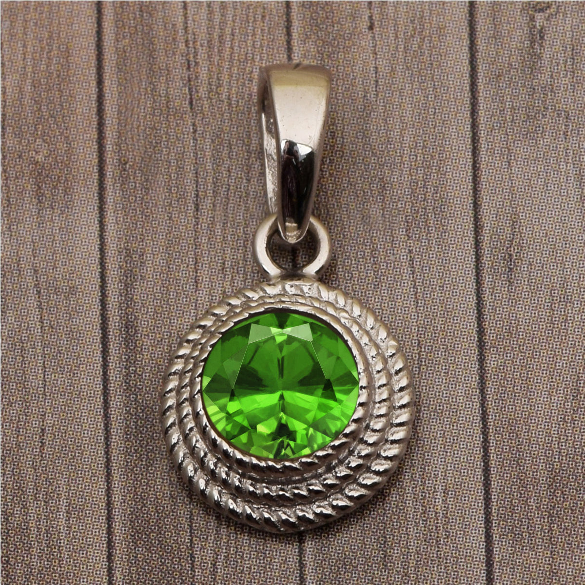 Braided Round Style Multi Choice Gemstone Pendant