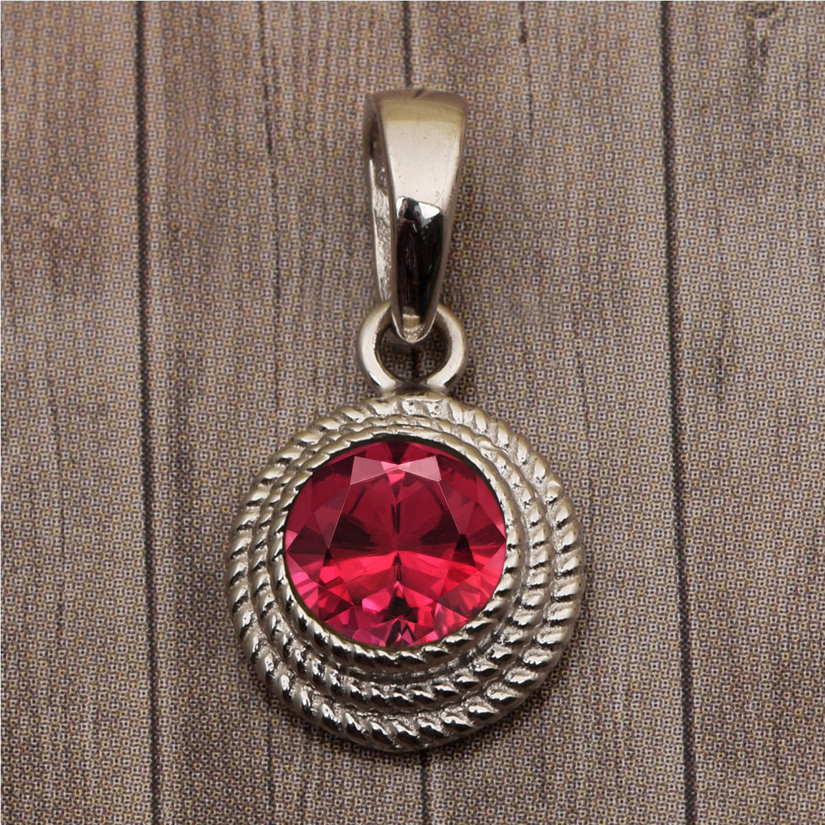 Braided Round Style Multi Choice Gemstone Pendant