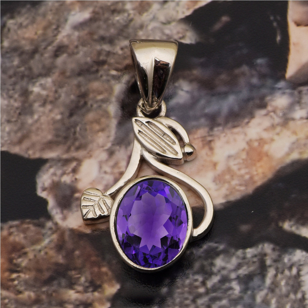 Flower Style Oval Cut Multi Choice Gemstone Pendant