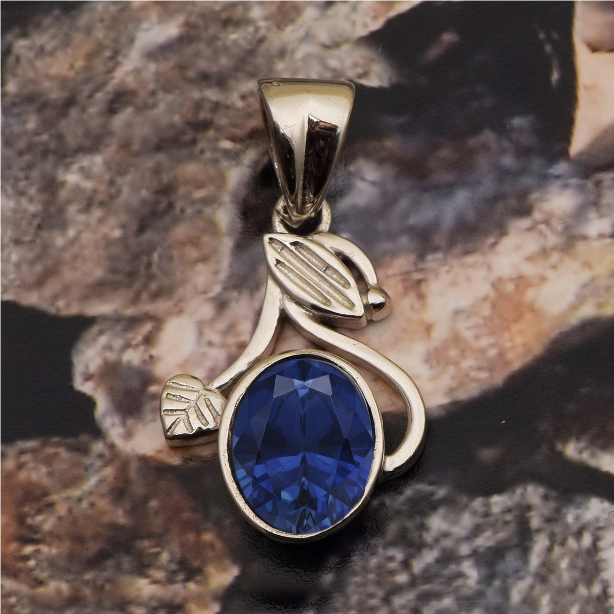 Flower Style Oval Cut Multi Choice Gemstone Pendant