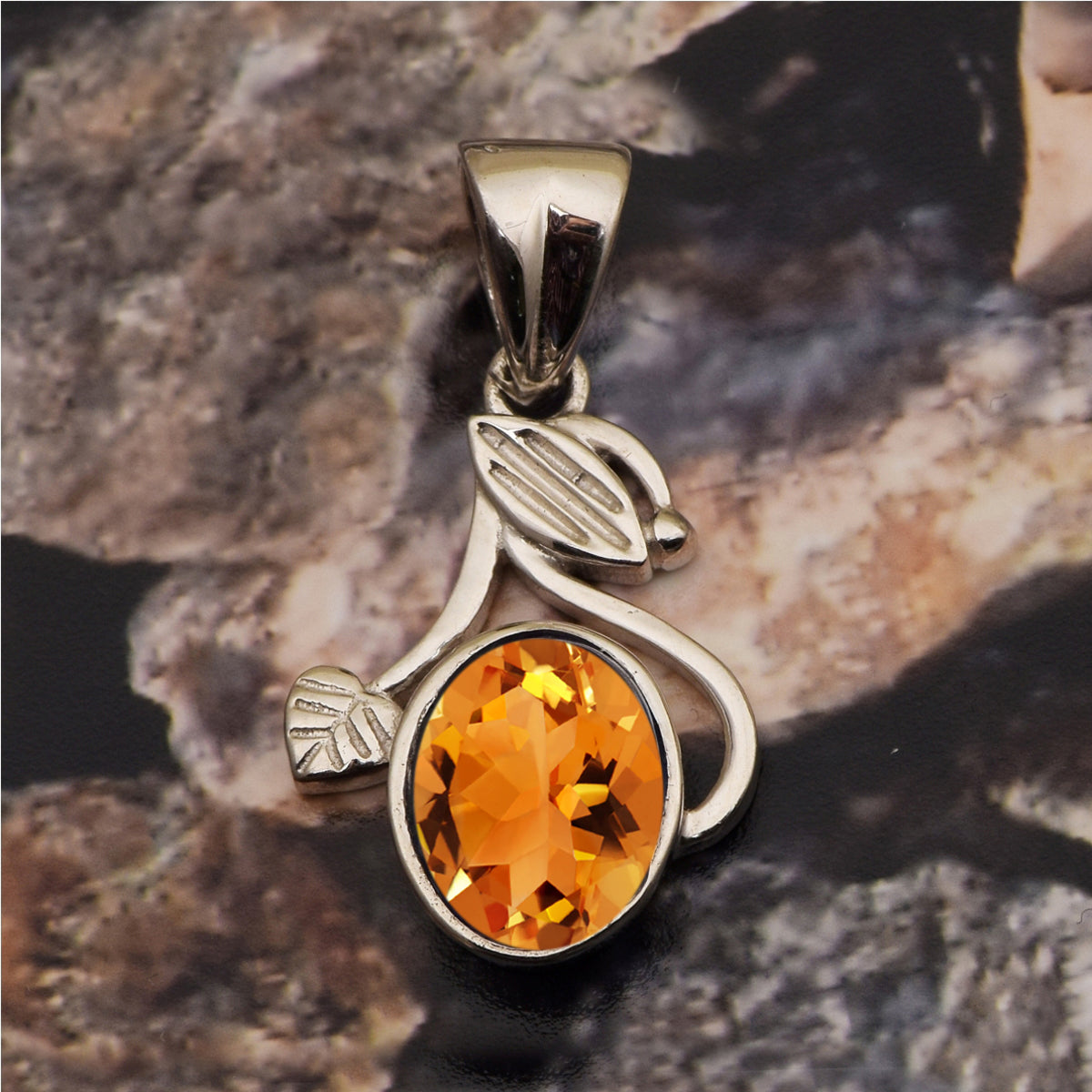 Flower Style Oval Cut Multi Choice Gemstone Pendant