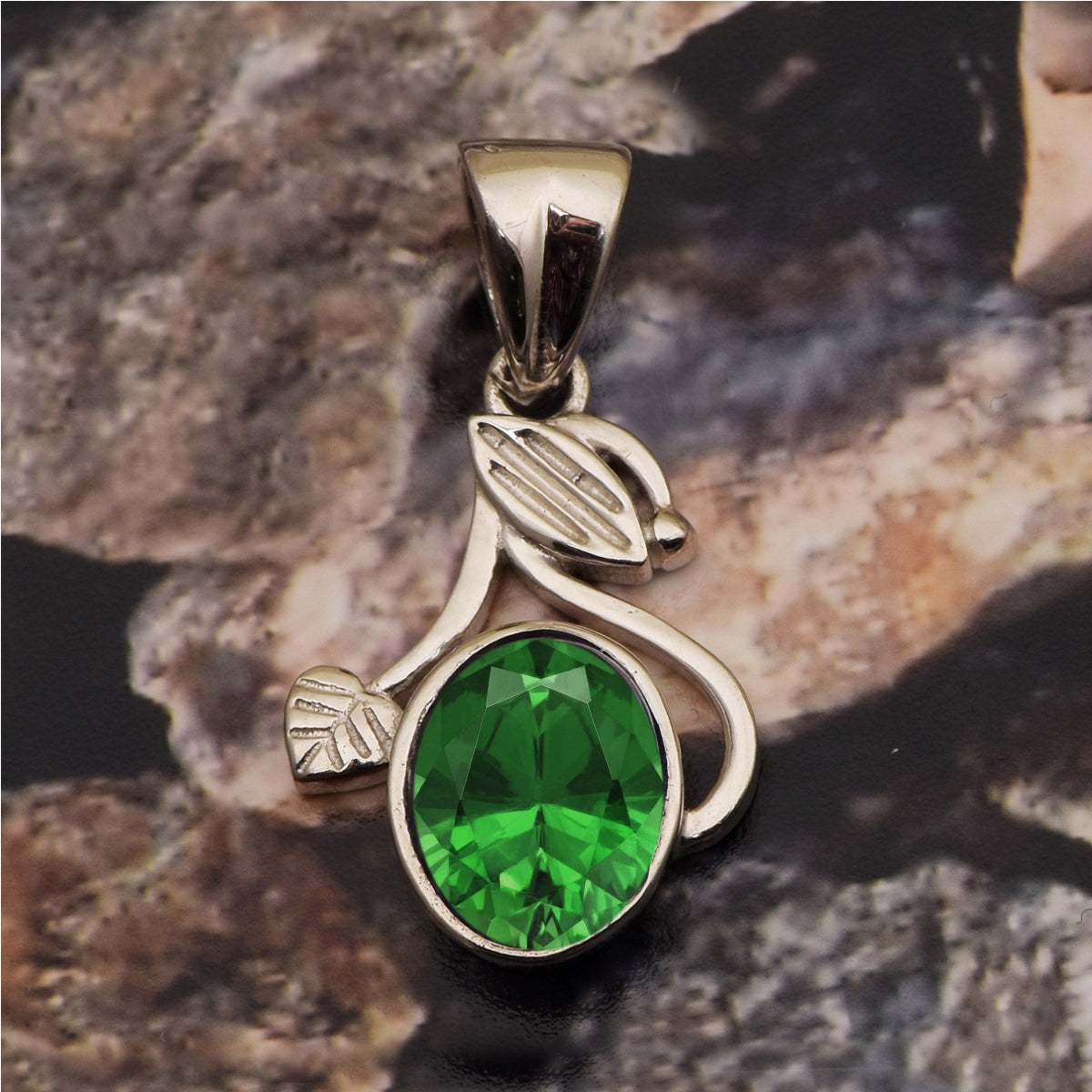 Flower Style Oval Cut Multi Choice Gemstone Pendant