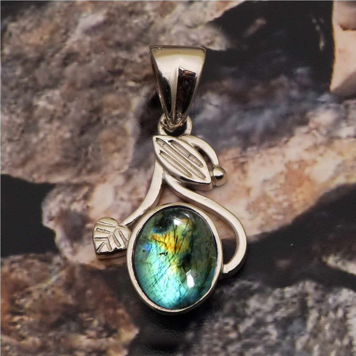 Flower Style Oval Cut Multi Choice Gemstone Pendant