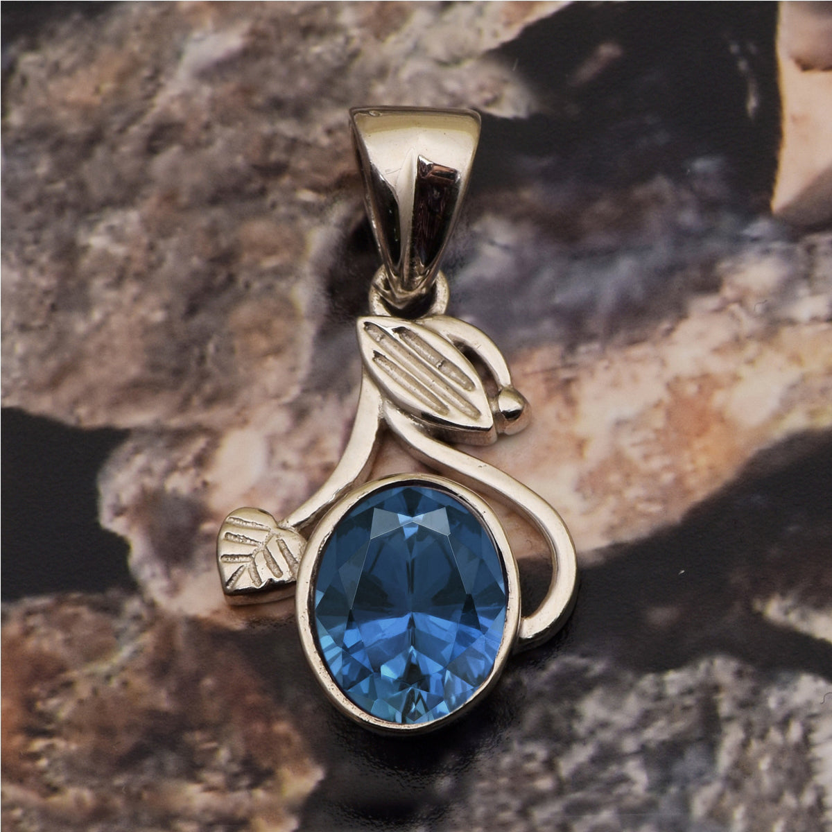 Flower Style Oval Cut Multi Choice Gemstone Pendant