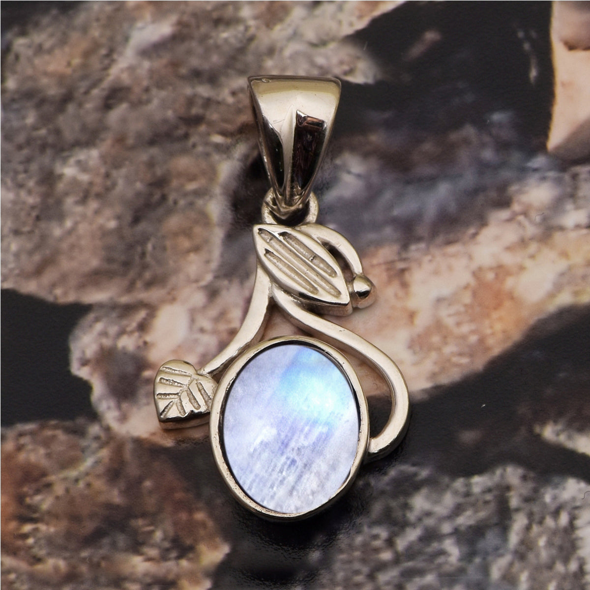 Flower Style Oval Cut Multi Choice Gemstone Pendant