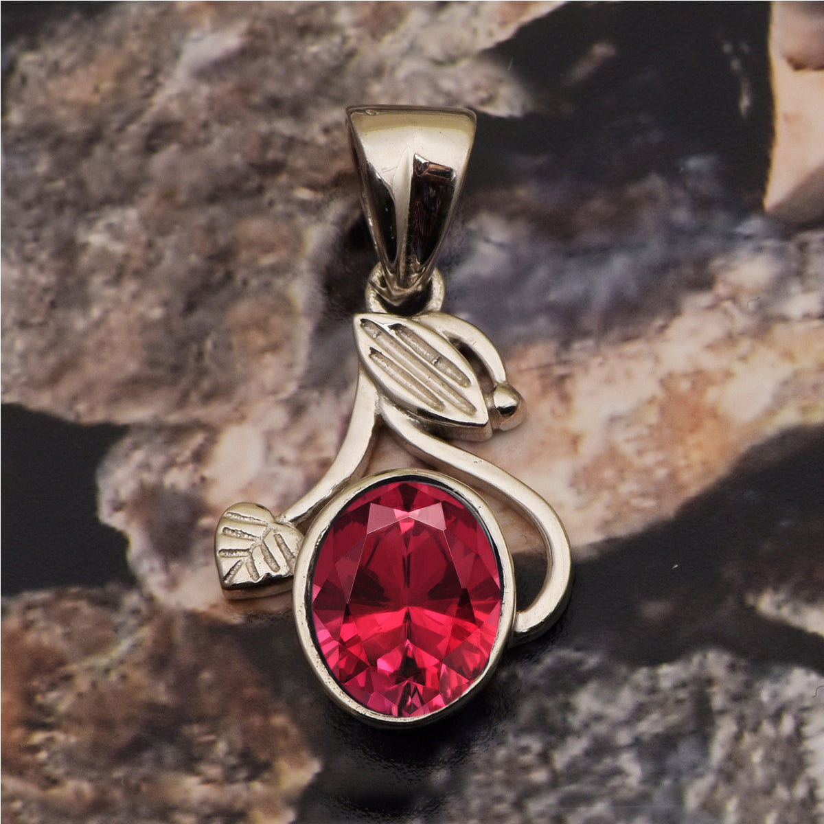 Flower Style Oval Cut Multi Choice Gemstone Pendant