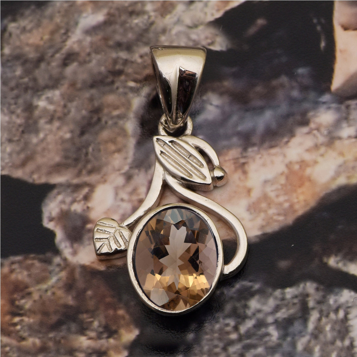 Flower Style Oval Cut Multi Choice Gemstone Pendant