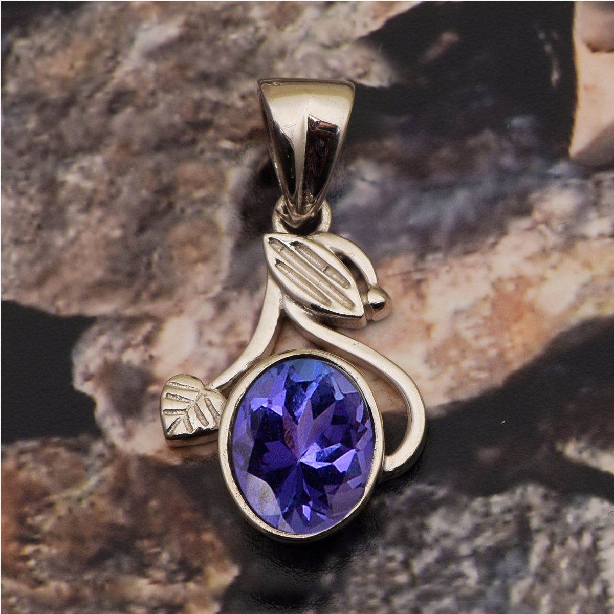 Flower Style Oval Cut Multi Choice Gemstone Pendant