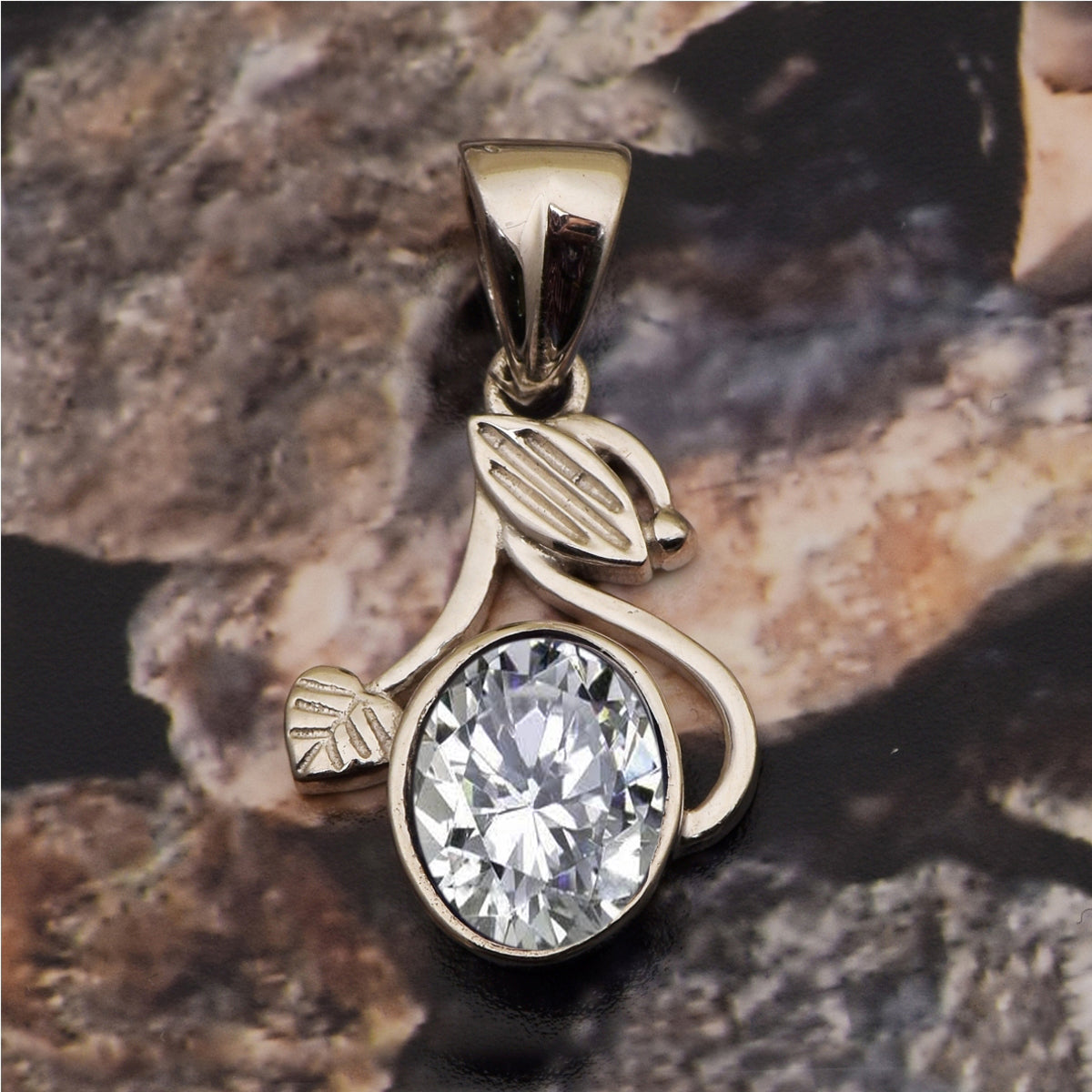 Flower Style Oval Cut Multi Choice Gemstone Pendant