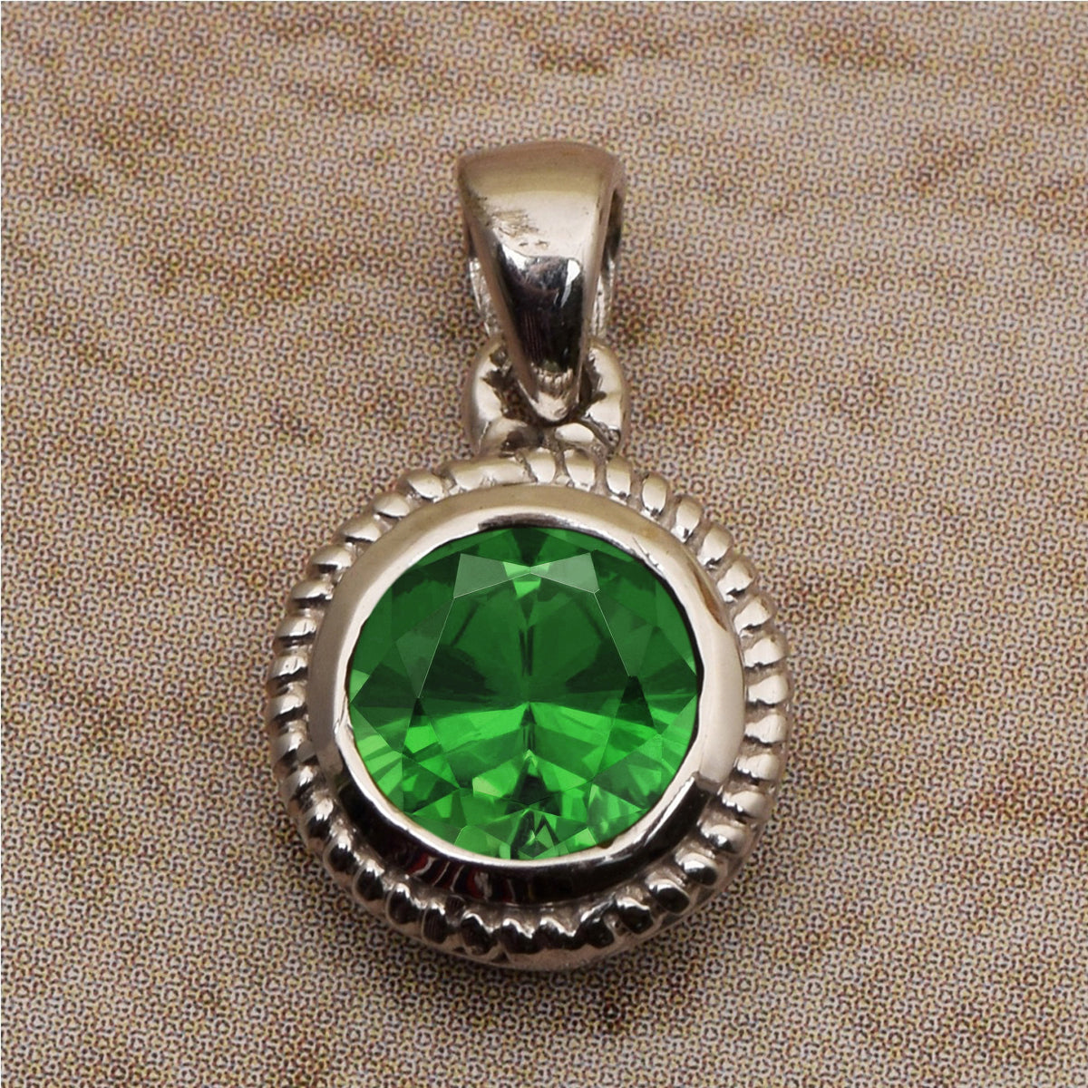 Round Braided Style Multi Choice Gemstone Pendant