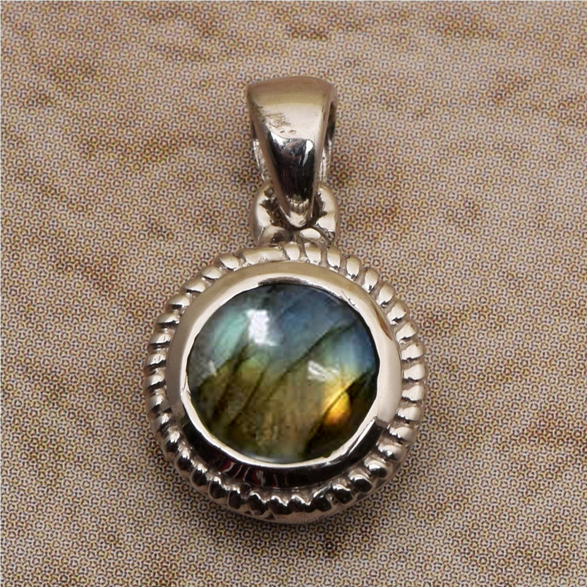 Round Braided Style Multi Choice Gemstone Pendant