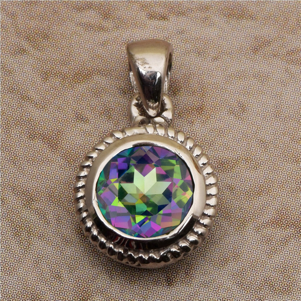 Round Braided Style Multi Choice Gemstone Pendant