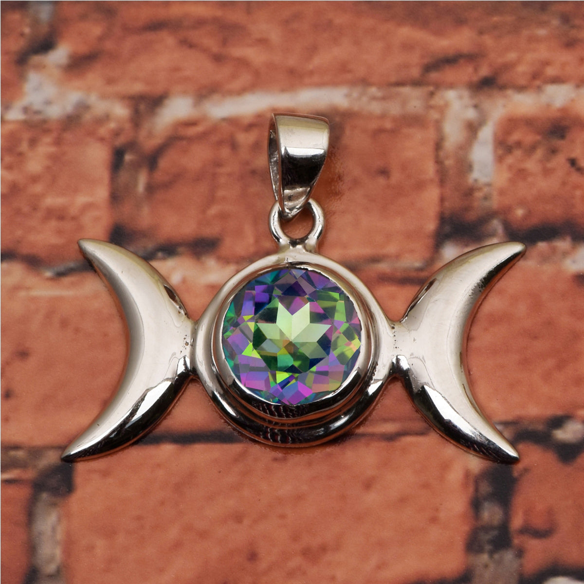 Celtic Style Round Cut Multi Choice Gemstone Pendant